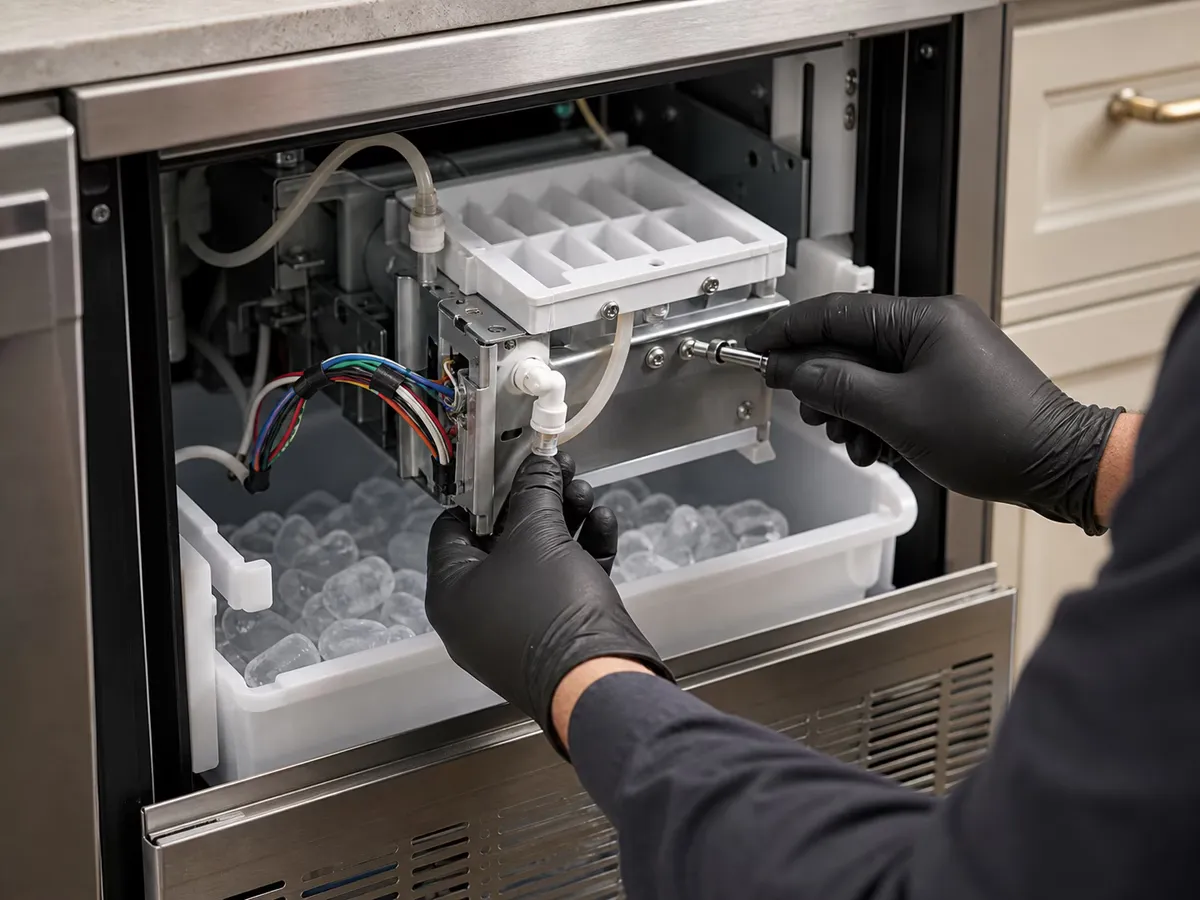 Sub-Zero ice maker repair in progress in a Seattle kitchen