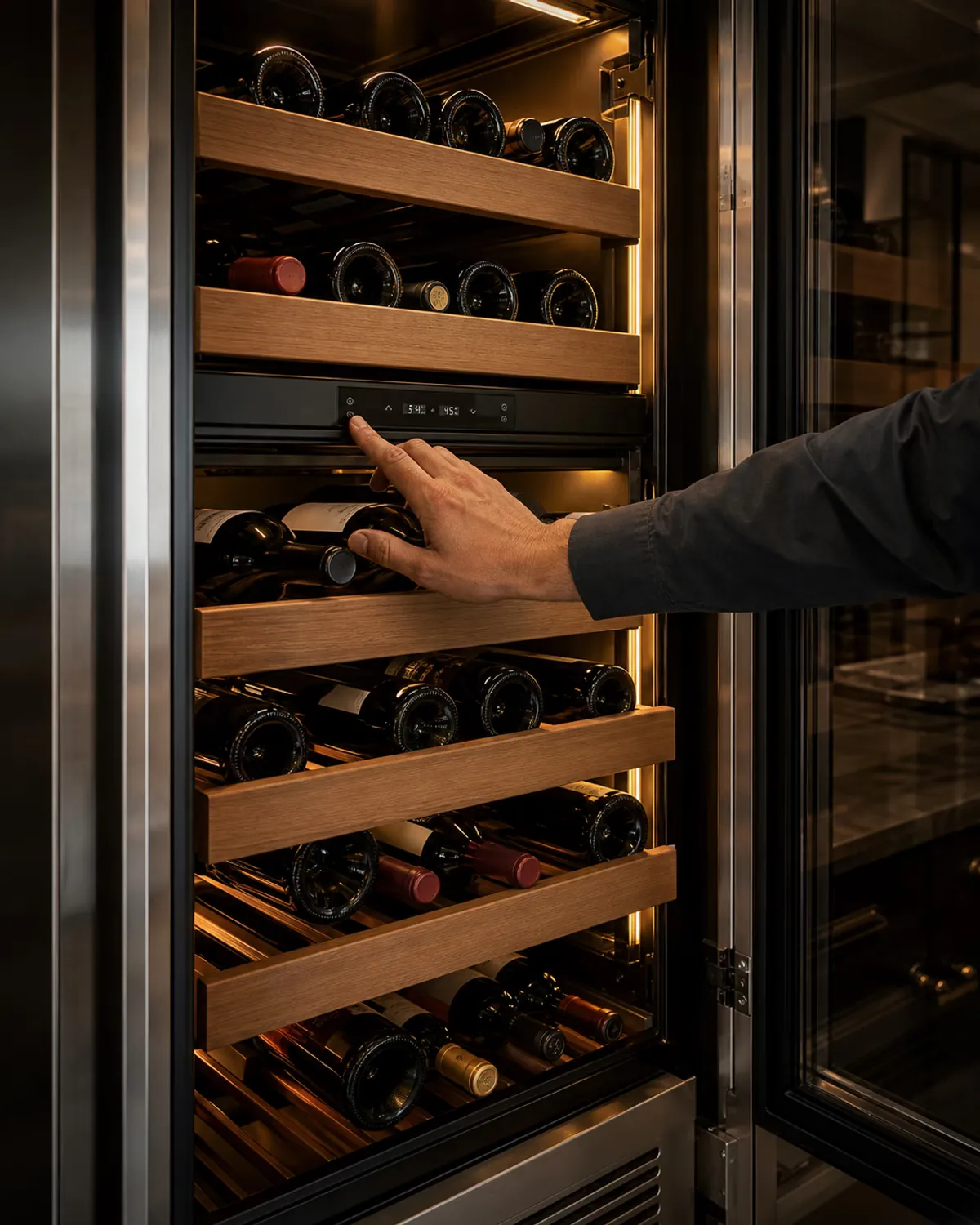 Sub-Zero wine storage repair in progress in a Seattle kitchen